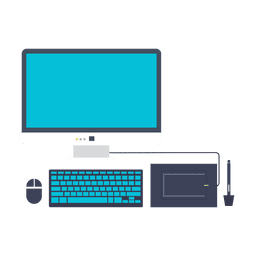 Computer Set flaches Symbol PNG-Design