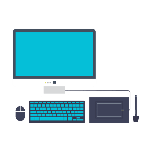 Computer set flat icon PNG Design