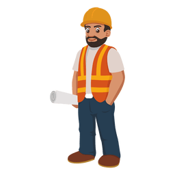 Dibujos animados de trabajador de construcción Diseño PNG