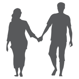 Couple romance silhouette PNG Design