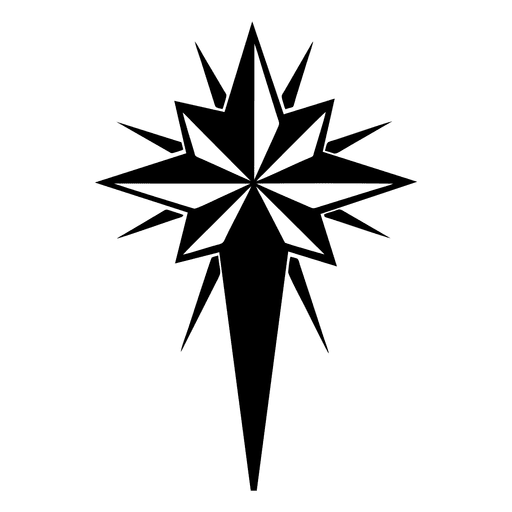 Icono plano crucifijo copo de nieve Diseño PNG