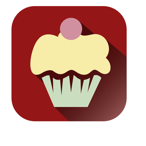 Cupcake icono cuadrado plano Diseño PNG