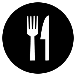 Ícone de serviço redondo de talheres Desenho PNG