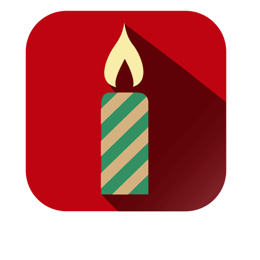 Decorative candle square red icon PNG Design