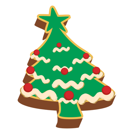 Decorative christmas tree pastrie PNG Design