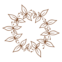 Coroa de flores decorativas Desenho PNG