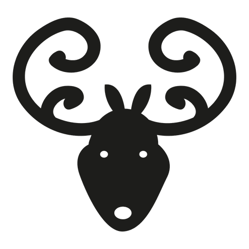 Silueta de icono de cabeza de ciervo Diseño PNG