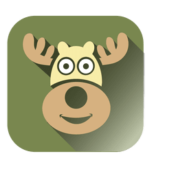 Deer head square icon PNG Design
