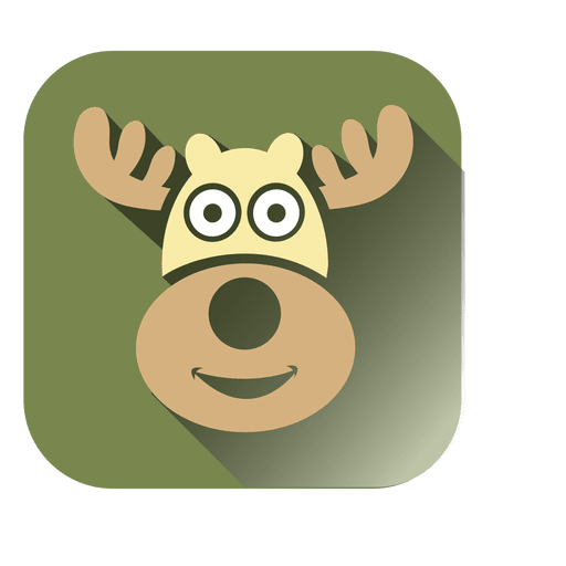 Deer head square icon PNG Design
