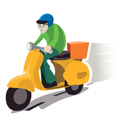 Repartidor en moto Diseño PNG