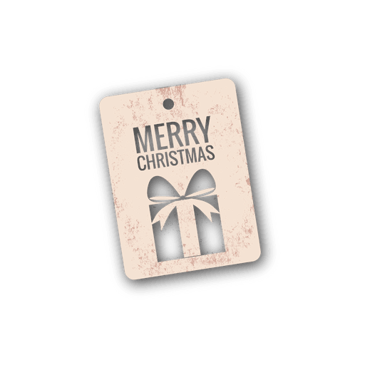 Etiqueta de regalo de Navidad troquelada Diseño PNG