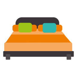 Ícone de cama de casal plana Desenho PNG Transparent PNG
