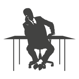 Executive talking phone on chair PNG Design Transparent PNG