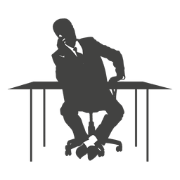Exekutivtelefon auf Stuhl PNG-Design
