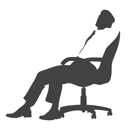 Executivo cansado na cadeira Desenho PNG