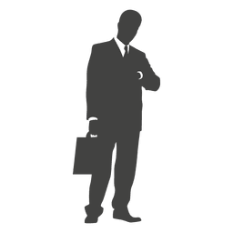 Executive watching time silhouette PNG Design Transparent PNG