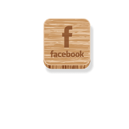 Facebook icono cuadrado de madera Diseño PNG