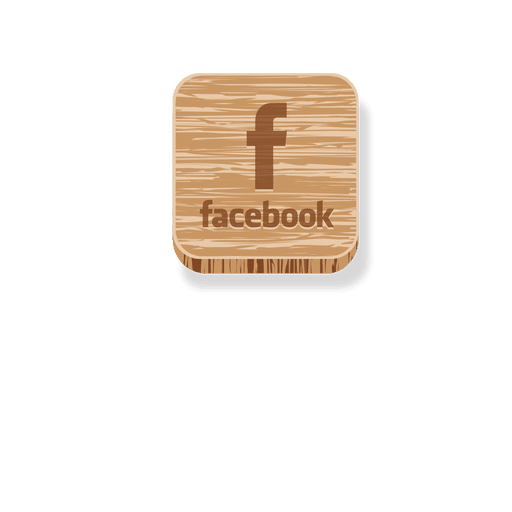 Facebook icono cuadrado de madera