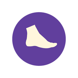Ícone de círculo plano de pés Desenho PNG