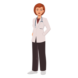 Dibujos animados de profesión doctora Diseño PNG