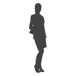 Weibliche Führungssilhouette die zuversichtlich steht PNG-Design