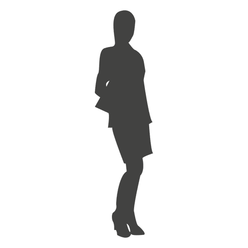 Female executive silhouette standing confident PNG Design