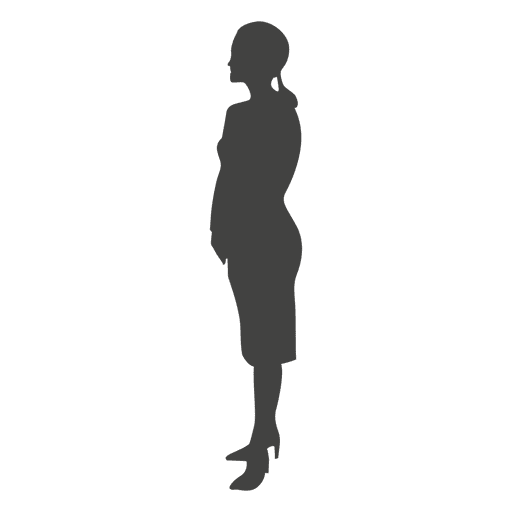 Female secretary standing silhouette