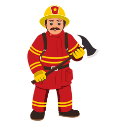 Fireman profession cartoon PNG Design