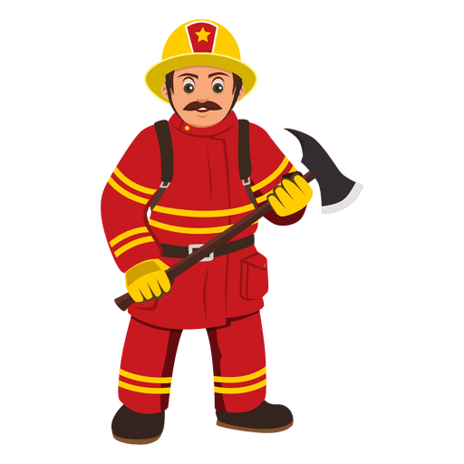 Fireman Profession Cartoon PNG & SVG Design For T-Shirts