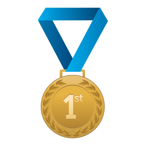 Medalla de oro del primer lugar Diseño PNG