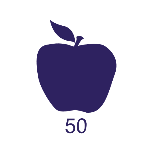 Flat apple icon PNG Design