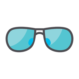 Flat blue sunglass icon PNG Design
