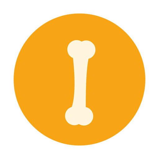 Flat bone circle icon PNG Design