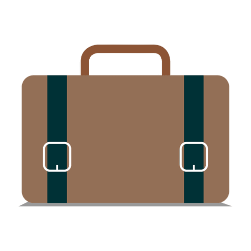 Flat briefcase icon