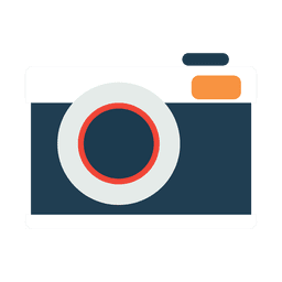 Icono de cámara plana y simple Diseño PNG