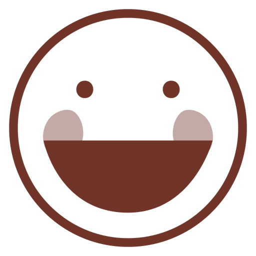 Flache aufgeregte Emoji-Ikone PNG-Design