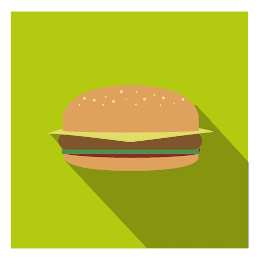 Flache Hamburger quadratische Ikone PNG-Design