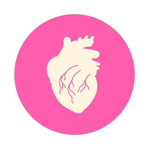 Flat heart circle icon