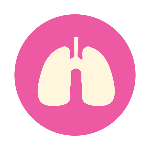Flat lungs circle icon