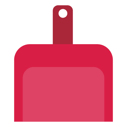 Flat red dustpan icon