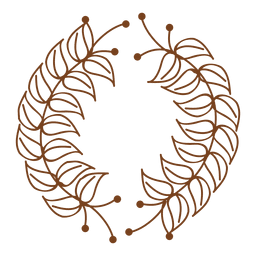 Floral leaves frame wreath PNG Design