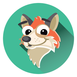 Icono de círculo de dibujos animados de Fox Diseño PNG