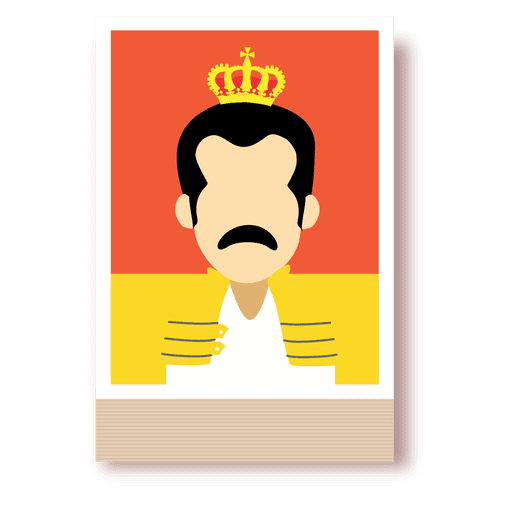 Freddie mercury cartoon avatar - Transparent PNG & SVG vector file