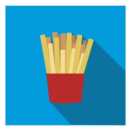 French fries square icon