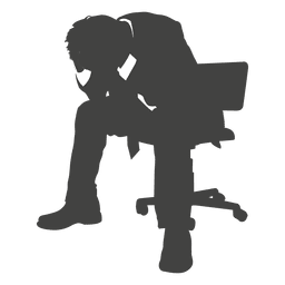 Frustrierte Geschäftsmannschattenbild PNG-Design