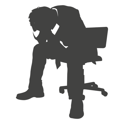 Frustrated businessman silhouette