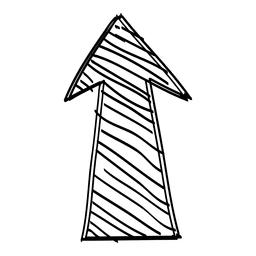Dibujo de flecha hacia adelante funky Diseño PNG