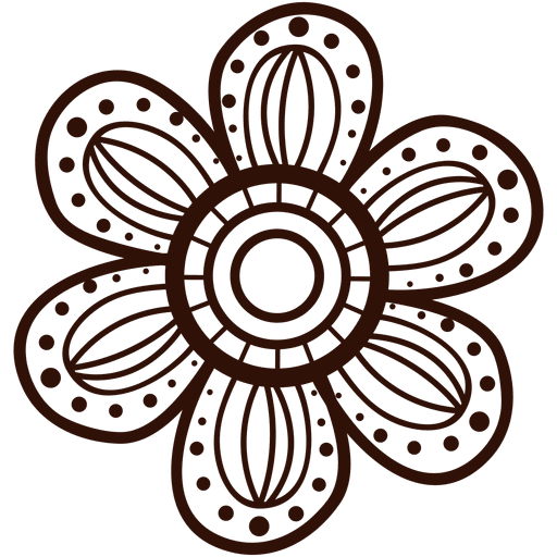 Funky hand drawn flower PNG Design