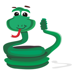 Personaje de dibujos animados de serpiente divertida