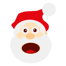 Emoticon de santa sorprendido divertido Diseño PNG